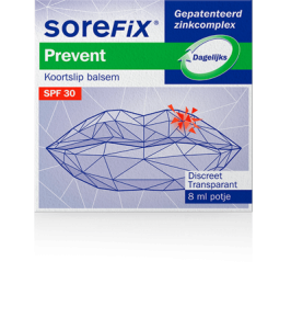 Packshot van SoreFix Prevent koortslip balsem Packshot van SoreFix Prevent koortslip balsem