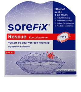 SoreFix Rescue koortslipcrème Packshot van SoreFix Rescue koortslipcrème